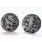 Old School Yellowstone Park Tokens Silver Wolf Old Faithful Cuff Link.JPG